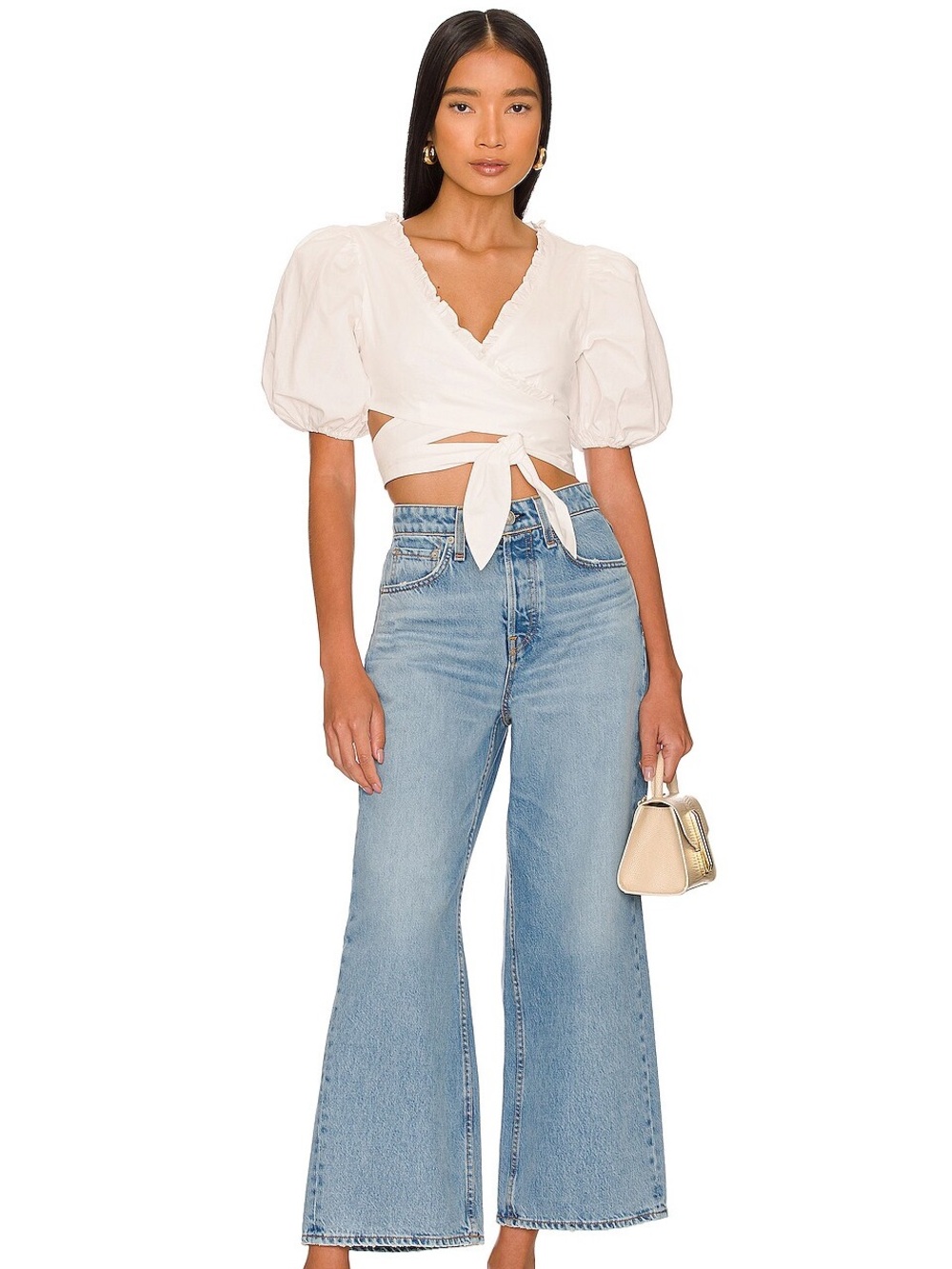 NWT Revolve Lovers + Friends Luella Wrap Top in White size XS